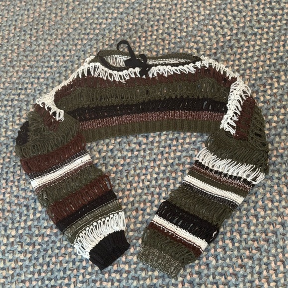 Knitted Striped crop top oversized sz M NEW! - Picture 2 of 9